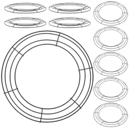 Decorative Flowers 10Pcs DIY Iron Wreath Frame Round Rings Reusable Making