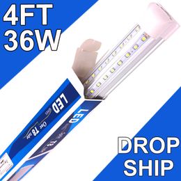 4Ft Led Shop Lights,4 Feet 4' V Shape Integrated LED Tube Light,36W 3600lm Clear Cover Linkable Surface Mount Lamp,Replace T8 T10 T12 Fluorescent Light usastock