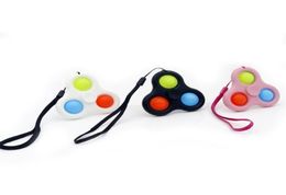 Finger Top Press Bubble Lanyard Keychain Simple Key Ring Wristband Creative Push per Toys Music Stress Relief Toys G33H8GL6313771