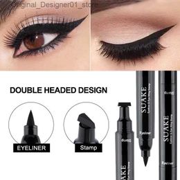 Eyeliner 2 In1 Stamp Liquid Eyeliner Pencil Water Proof Fast Dry Double-ended Black Seal Eye Liner Pen Make Up for Women Cosmetics Q240122