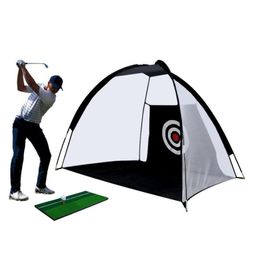 Golf Training Aids Indoor 2M Practice Net Tent Hitting Cage Garden Grassland Equipment Mesh Mat Outdoor Swing3245592