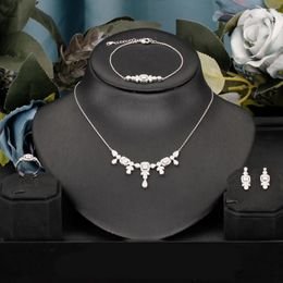 Necklace Earrings Set JEWEL Luxury Cubic Zirconia For Women Crystal Wedding & Engagement Party Middle East Gift