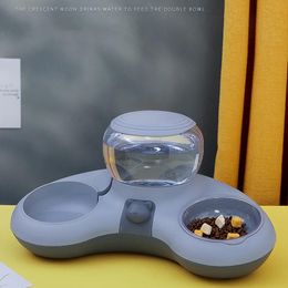 Feeders Cat Food Bowl Automatic Water Dispenser Pet Dog Cat Food Container Drinking Puppy Raised Stand Dish Bowl Pet Waterer Feeder