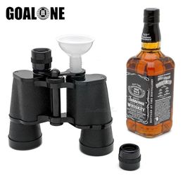 500ML Binoculars Telescope Flask Portable Outdoor Hidden Alcohol Hip Creative Double Mouth Drinking Travel Water Bottle 240122