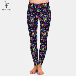 Capris LETSFIND Fashion Comfortable Slim Pants High Waist 3D Bright Cats and Toys Printing Fitness Elastic Slim Woman's Full Leggings