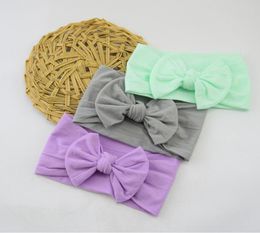 Baby Girl Turban Headband Soft Nylon Headwraps Bow Knot Headbands Stretchy Hair Bands Children Little Girls Fashion Hair Accessori3190063