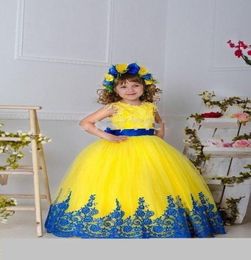 Boutique Weihnachten Blumenmädchenkleid Maxikleider mit Schmetterling für Geburtstagsfeier Prinzessin Kostüm Performance Rosa Gelb4618437