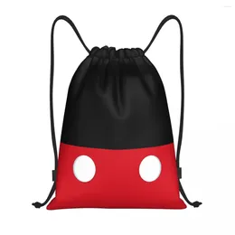 Shopping Bags Custom Cartoon Mouse Dots Drawstring For Training Yoga Backpacks Men Women Animated Sports Gym Sackpack