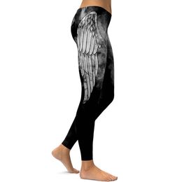 Capris Fashion Angel Wings Women Leggings Anime 3d Printed Elastic Cropped Trousers Casual Sports Fiess Leggings Cartoon Pants