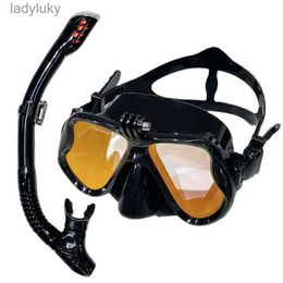 Diving Masks Floating diving lung diving package mask silicone skirt three-lens adult panoramic full dry diving mask Floating diving lung diL240122