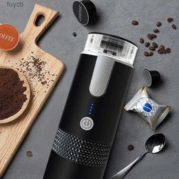 Coffee Makers 170ML Electric Coffee Machine Portable Capsule Coffee Machine Compatible with Capsule Ground Coffee for Camping Travel Hiking YQ240122