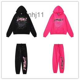 Mens Tracksuits Sp5de Designer Hoodie Young Trapstar Hoodies Men Women Hoodied Top High Quality Print Spider Web Graphic Multiple Colour Basketball Pink