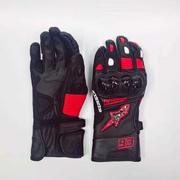 Aagv Gloves Dennis Riding Gloves Off Road Titanium Alloy Cowhide Motorcycle Racing Crash Prevention Competition Short Season Men T738