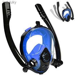 Diving Masks 2022 New Double Breath Tube Swimming Mask Full Face Snorkel Mask Anti-Fog Anti-Leak Adults kids Diving Mask Diving EquipmentL240122