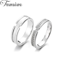 Rings Trumium 999 Pure Sterling Silver Couple rings Thick Band Rings For Women Men Wedding Engagement Fine Jewellery Free Engraving