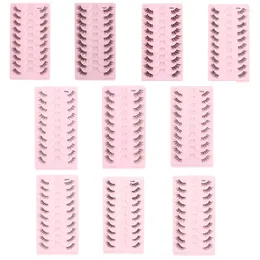 False Eyelashes Natural Half Lashes Short Wispy Clear Band Pack Cat Eye 3D Faux Mink Fake 10Pair E74C