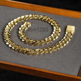 Wholesale Choker 18k Gold Custom Cuban Link Chain 24k Miami 18mm Necklace 355P