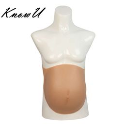 Costume Accessories S/M/L Size Belly Artificial Fake Pregnancy Baby Bump Silicone Prosthetics Tummy for Cosplay