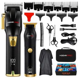 Hair Clippers Professional Hair Clipper Set for Men Rechargeable Hair Trimmer with LCD Digital Display Electric Clipper Black and Gold