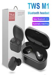 M1 Bluetooth Earphones Wireless 50 Stero Earbuds Intelligent Noise Cancelling Portable Headphones For Smart Cellphone with Retail1319066