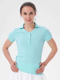 Solid Polo Shirts for Women Baseball Collar UV Protection Light Weight T-shirts for GolfTennisPadel Summer Workout Clothing