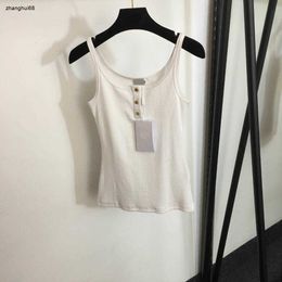 designer women luxurious vest ladies fashion Customised logo gold half open buckle slim slimming camisole high quality upper garment Jan 22