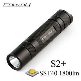 Flashlights Convoy S2 Plus Luminus SST40 Led Flashlight 18650 Fash Light 1800lm Tactical Linterna Portable Lamp Camping Mini Lanterna 240122