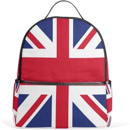Bags British Flag Polyester Backpack School Travel Bag