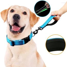 Dog Collars Leash Short Dogs Reflective Leashes For Walking Nylon Rope 30cm Comfortable Handle Pet Chain