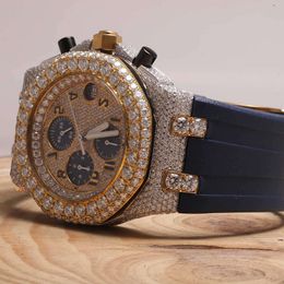 S3SA sterling sier brand handmade high quality automatic setting band iced male female luxury fine Jewellery natural diamond watch