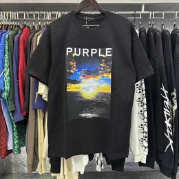 Men's T-Shirts 2024 New Arrival Purple Brand Printed Tee Men Women Streetwear T Shirt High Quality Casual Short Sleeve T-Shirt T240122