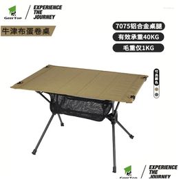 Camp Furniture 7075 Aluminium Alloy Folding Tables And Chairs Outdoor Cam Portable Picnic Tra Light Durable Oxford Egg Roll Table Drop Dhn0S