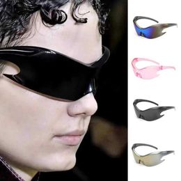 Outdoor Eyewear Vintage Cycling Glasses Men Women Sunglasses Y2K Eyewear Motorcycle Hip Hop Outdoor Sports New One Piece Sun Glasses Anti-UV 240122