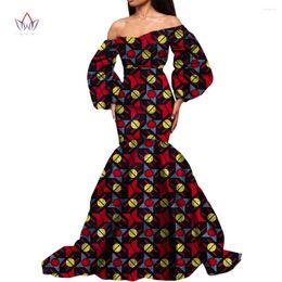Ethnic Clothing Dashiki African Dresses For Women Daily Party Wedding Floor-Length Long Puff Sleeve Bandeau Dress Kg1092