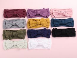 Children Bows headbands girls jacquard nylon hairbands kids Bows soft wide headdress kids sports casual hair accessories F633340219