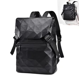 Backpack Rucksack Book Bag For Men Diamond Lattice Casual Travel Business Laptop Male Daypack Knapsack Student Commuter Bags