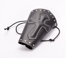 Vintage Mediaeval Knight Armband Men Punk PU Leather Bandage Cuff Bracer Strings Gothic Cosplay Wristband Black/Brown8154291