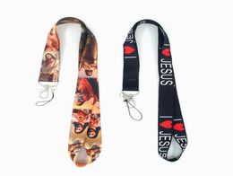 10 PCS I Love Jesus key lanyards id badge holder keychain straps for mobile phone 9138955