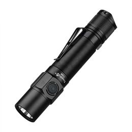 Flashlights Trustfire T10R Tactical Led Flashlight 1800 Lumen Powerful Type C USB Rechargeable 18650 Torch Lamps High Power Lamp Dual Switch 240122
