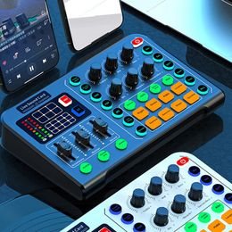 Live Sound Card Studio Record Professional Soundcard Bluetooth Microphone Mixer Voice Changer Live Streaming Audio Sound Mixer 240119