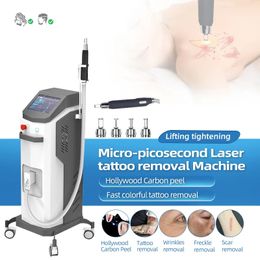 New Arrival Vertical Nd Yag Picosecond Laser Tattoo Removal Eyebrows Pigment Washing Machine Picolaser 4 Wavelength Mole Freckle Treatment