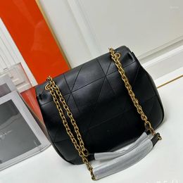 Evening Bags Trending 2024 Women's Shoulder Bag Retro Fashion Handbag Real Leather Leisure Chain With Dust