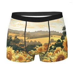 Underpants Sunflower Painting Men Boxer Briefs Loyal And Proud Flower Highly Breathable High Quality Gift Idea