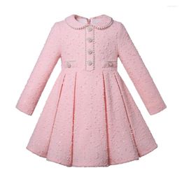 Girl Dresses 2024 Long Sleeve Pink For Christmas Children GirLs Winter Clothing Age 2-12Y