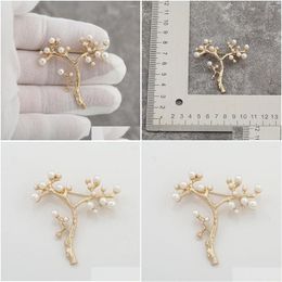 Pins Brooches Alloy Branch Tree Pearl Plant Autumn Winter Sweater Cardigan Coat Windbreaker Fashion Versatile Brooch Drop Delivery Jew Dhvne