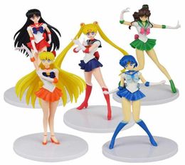 18cm 5pcsset Tsukino Usagi Action Figures Anime Figures Toy Collection Pvc Model Desktop Decor Toy For Children Surprise Gift 240308