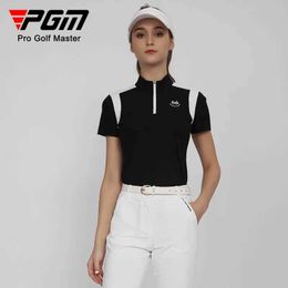 PGM Golf Women's Short Sleeve T-shirt Summer Sports Soft Elastic Top Golf Shirts for Women YF563