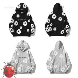 Tears Hoodies Winter Readymade Foam Men's Flower Co Branded Women Puff Printed Distressed Pullover Cap Embroidery White Kapok Tidal Sweatshirts 5n6b O3ZE