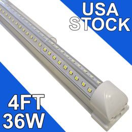 36W 4FT LED Shop Light, 3600lm 6500K Super Bright White, Linkable Ceiling Light Fixture, V Shape fegrated T8 LED Tube Light for Workbench Cabinet usastock