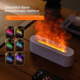 Humidifiers Creative Colourful simulation flame diffuser usb home office humidifier YQ240122